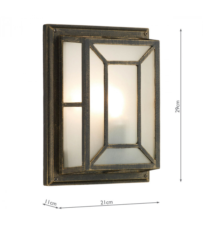 Flush Ceiling Light Wall Light Black Gold IP44