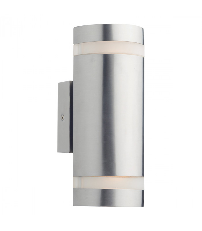 Up Down Lighters Cylinder Stainless Steel Wall Light LED IP44, 2x LED