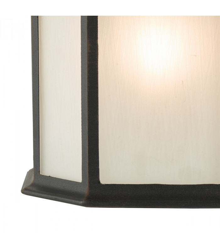 Lantern Wall Light Black and Acrylic IP44