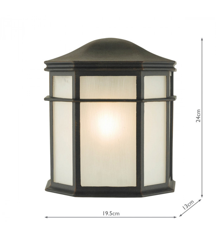 Lantern Wall Light Black and Acrylic IP44