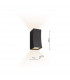 Up & Down Wall Light Gun Metal Grey IP44 LED, 2x LED