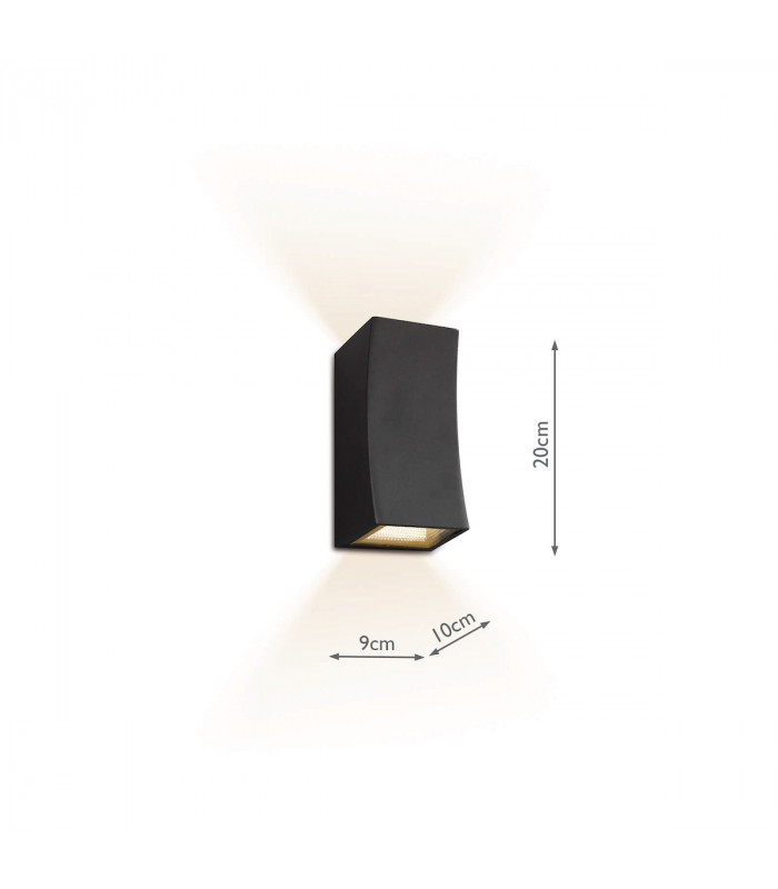 Up & Down Wall Light Gun Metal Grey IP44 LED, 2x LED