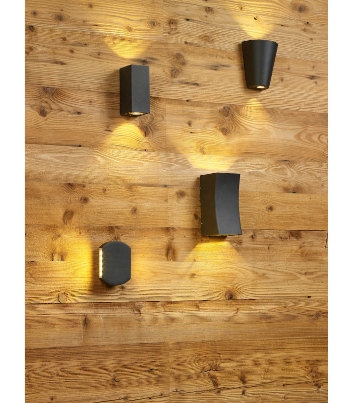 Up & Down Wall Light Gun Metal Grey IP44 LED, 2x LED