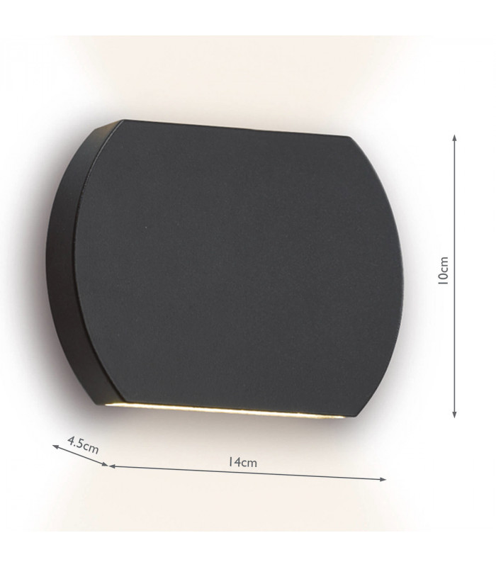 Up & Down Wall Light Gun Metal Grey IP44 LED