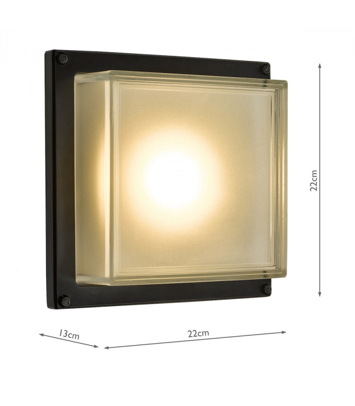 Flush Ceiling Light Wall Light Matt Black LED IP44