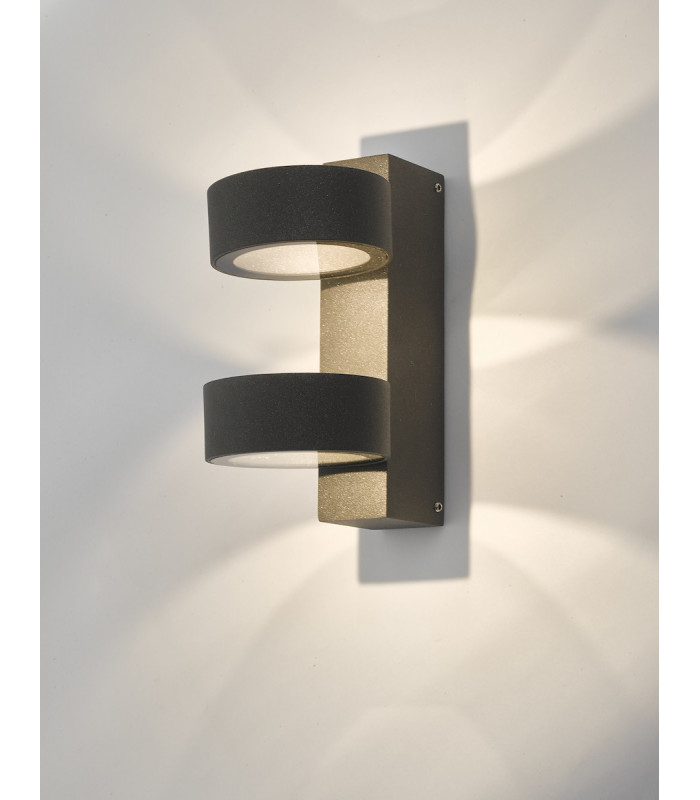 Wall Light 2 Circle Anthracite IP65 LED