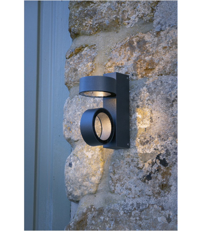 Wall Light 2 Circle Anthracite IP65 LED