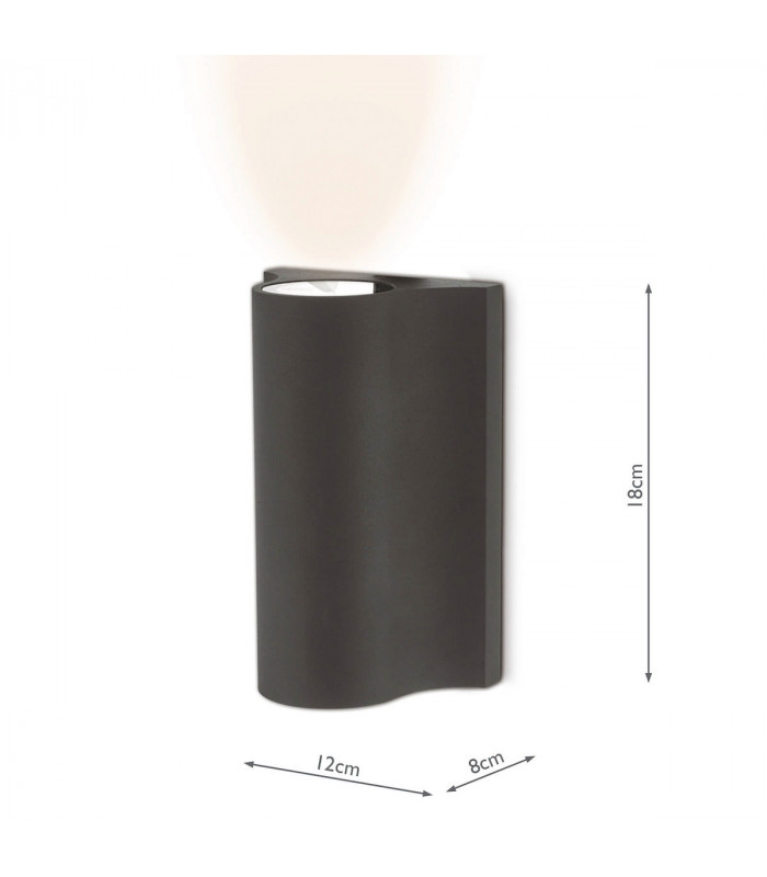 Up & Down Outdoor Wall Light Grey with Speaker LED IP44