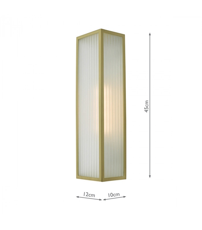 Lantern Wall Light Satin Brass IP44, 1x E27