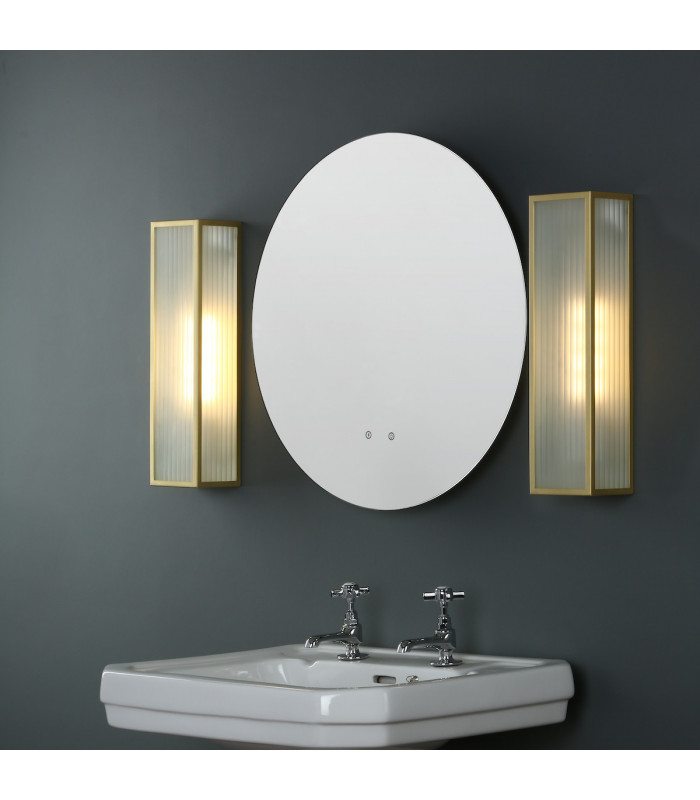 Lantern Wall Light Satin Brass IP44, 1x E27