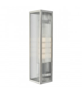 Lantern Wall Light Polished Stainless Steel IP44, 1x E27