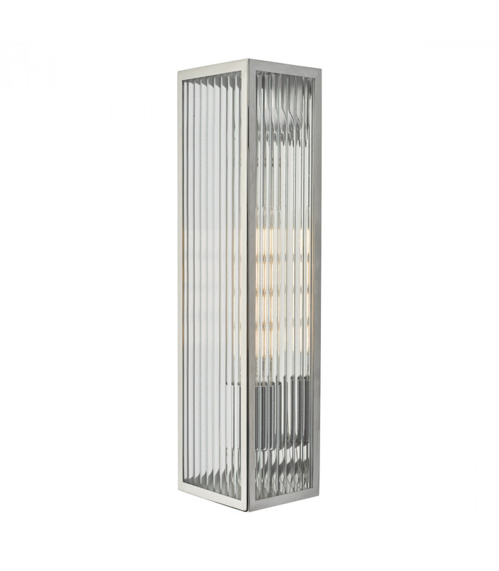Lantern Wall Light Polished Stainless Steel IP44, 1x E27
