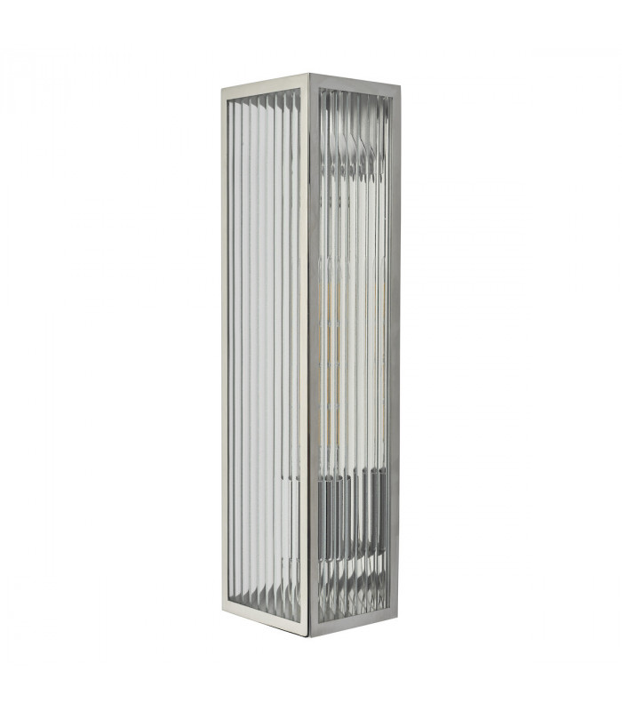 Lantern Wall Light Polished Stainless Steel IP44, 1x E27