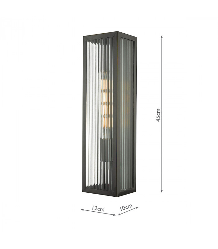Lantern Wall Light Rubbed Bronze Large IP44