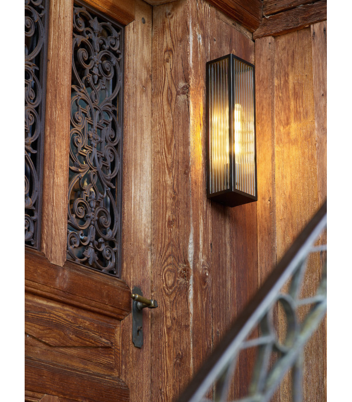 Lantern Wall Light Rubbed Bronze Large IP44