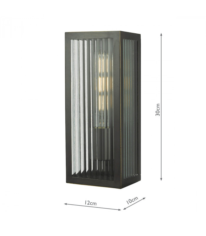Lantern Wall Light Rubbed Bronze Small IP44