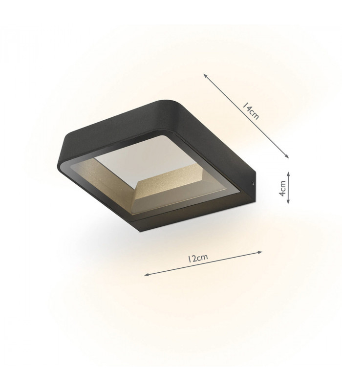 Wall Light Square Anthracite IP65 LED