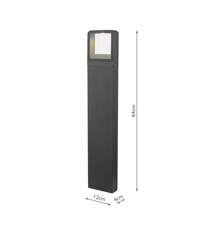 Outdoor Bollards Post with Square Light Anthracite IP65 LED