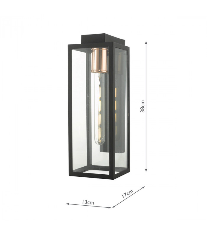 Lantern Wall Light Black IP43
