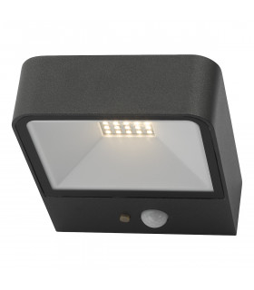 Wall Light Square Anthracite Solar Power PIR Sensor IP65 LED