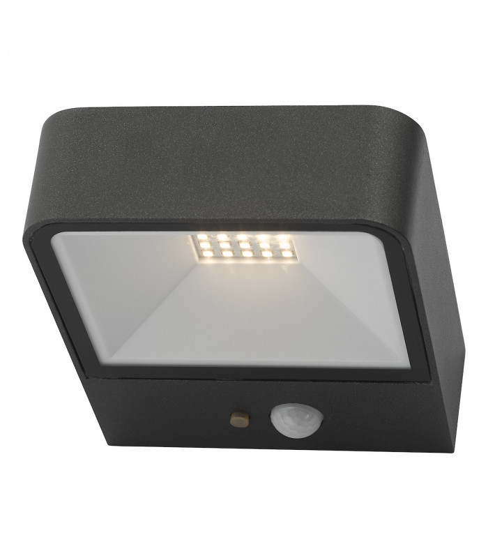 Wall Light Square Anthracite Solar Power PIR Sensor IP65 LED