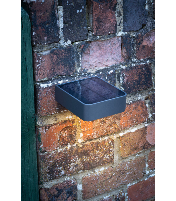 Wall Light Square Anthracite Solar Power PIR Sensor IP65 LED