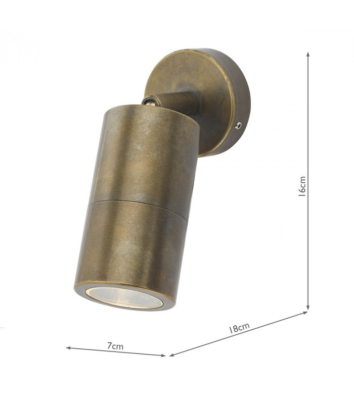 Spotlights Wall Light Antique Brass IP65, 1x GU10
