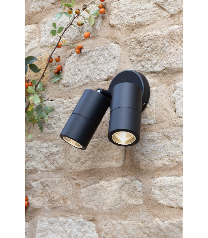 Spotlights Wall Light Black IP65, 2x GU10