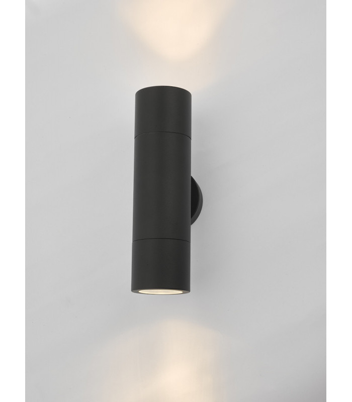 Up & Down Wall Light Black IP65, 2x GU10