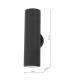 Up & Down Wall Light Black IP65, 2x GU10