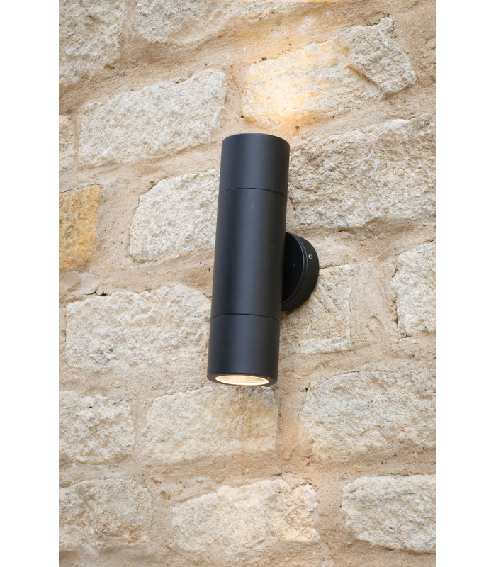 Up & Down Wall Light Black IP65, 2x GU10
