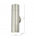 Up & Down Wall Light Aluminium IP65, 2x GU10