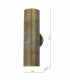 Up & Down Wall Light Antique Brass IP65, 2x GU10