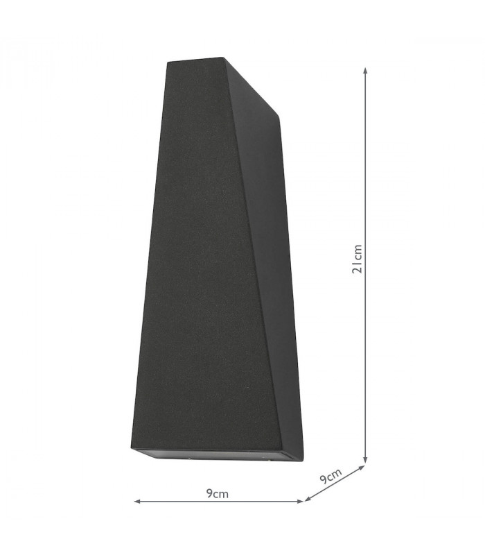 Up & Down Wall Light Angled Anthracite IP65 LED, 2x LED