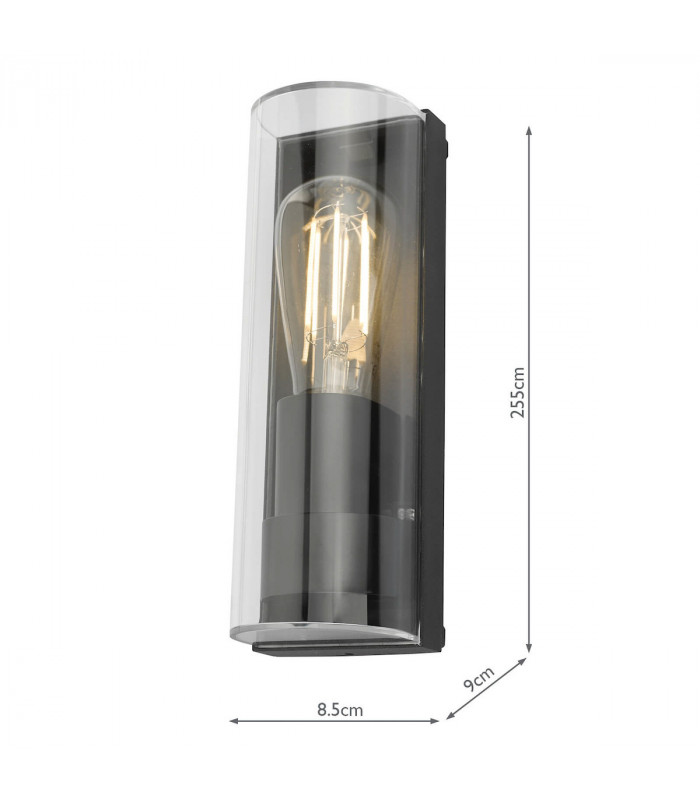 Flush Ceiling Light Wall Light Anthracite IP65, 1x E27