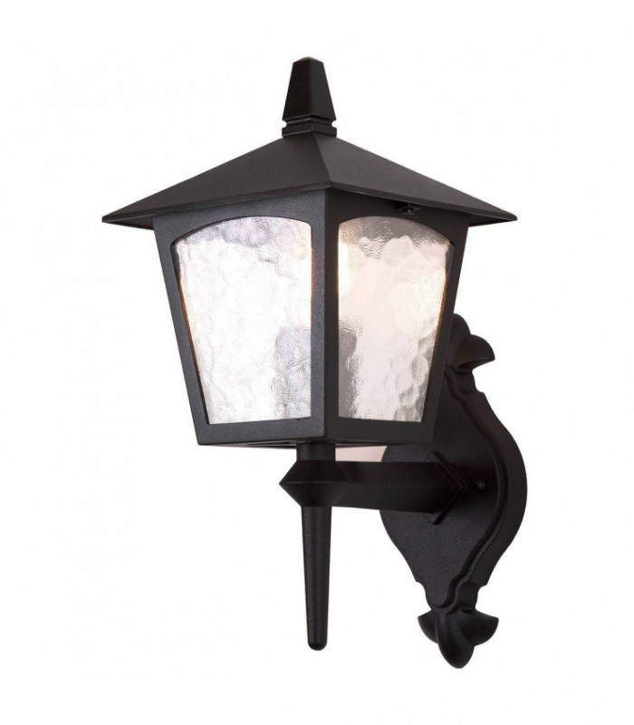 1 Light Outdoor Wall Lantern Light Black IP43, E27