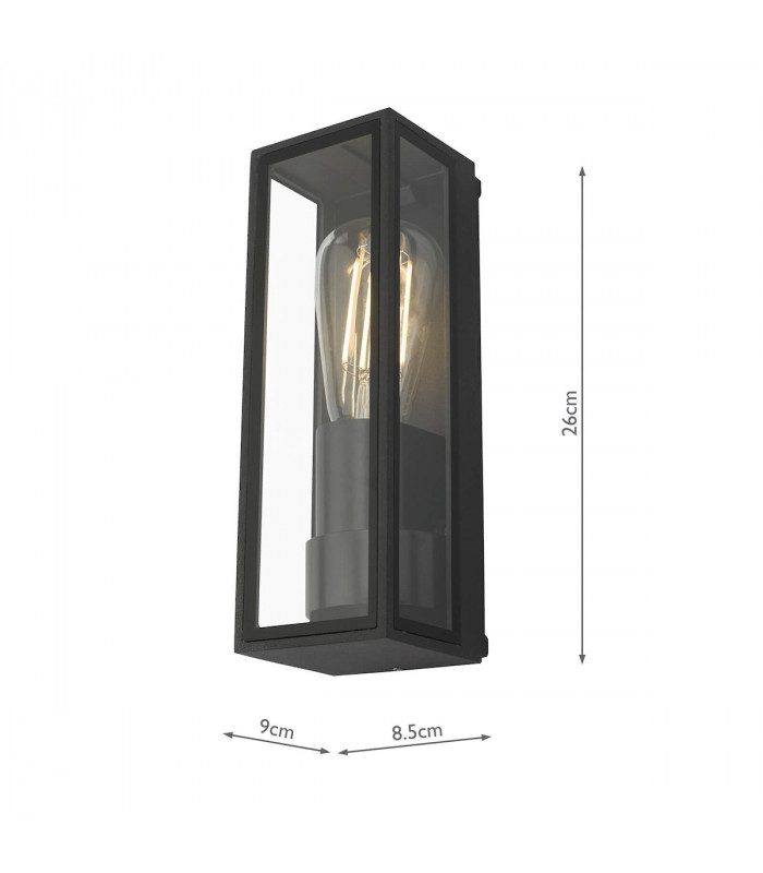 Lantern Wall Light Anthracite IP65, 1x E27