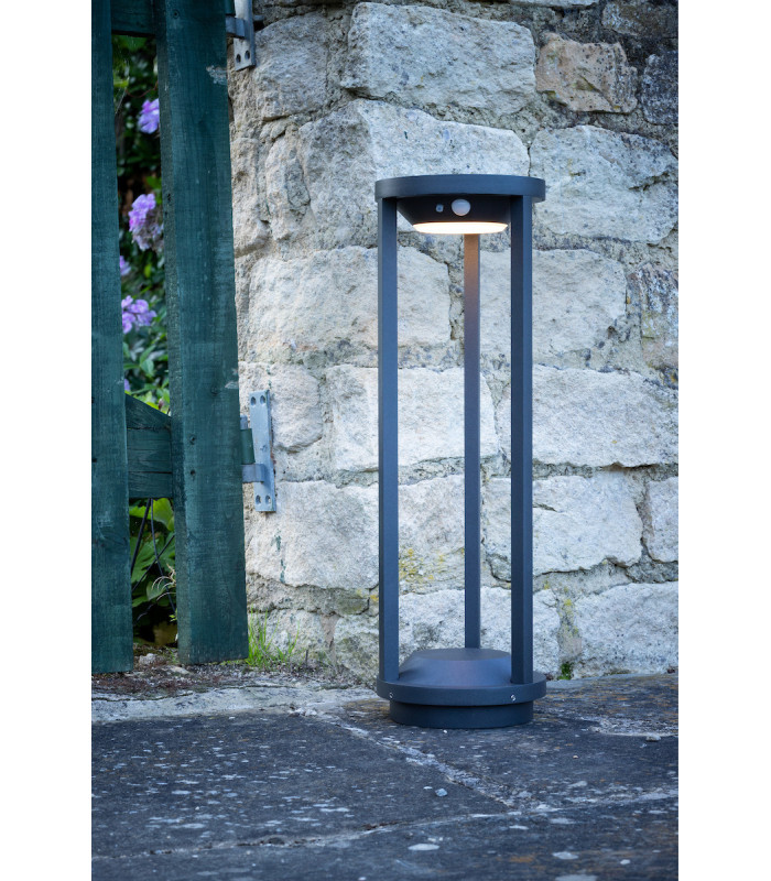 Outdoor Bollards Post Anthracite Solar Powered PIR Sensor IP65 LED