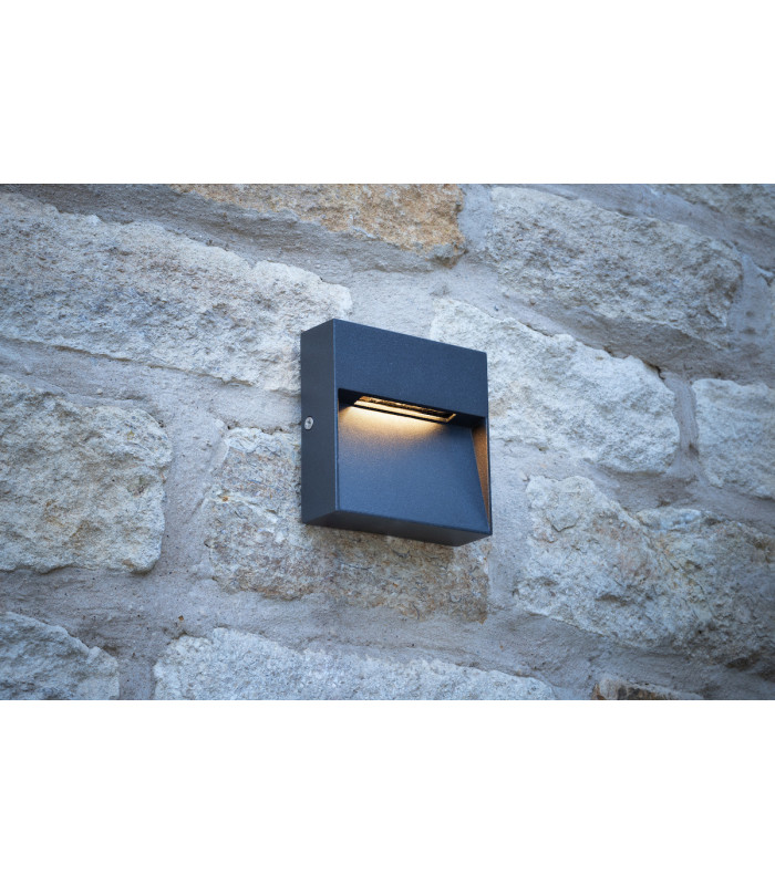 Flush Ceiling Light Outdoor Wall Light Square Eyelid Anthracite IP65 LED