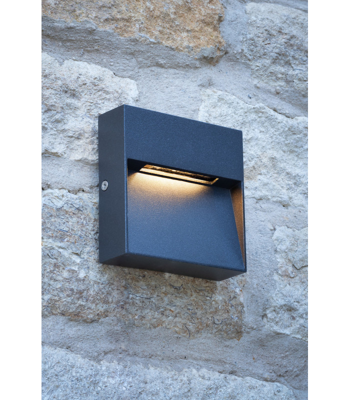 Flush Ceiling Light Outdoor Wall Light Square Eyelid Anthracite IP65 LED