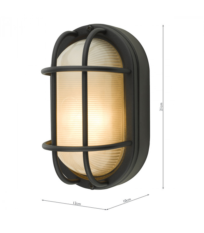 Bulkhead Small Outdoor Wall Light Matt Black IP44