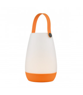 Portable BEPPE Table Lamp Opal Acrylic, Orange Base & Handle IP54 LED