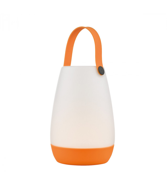 Portable BEPPE Table Lamp Opal Acrylic, Orange Base & Handle IP54 LED