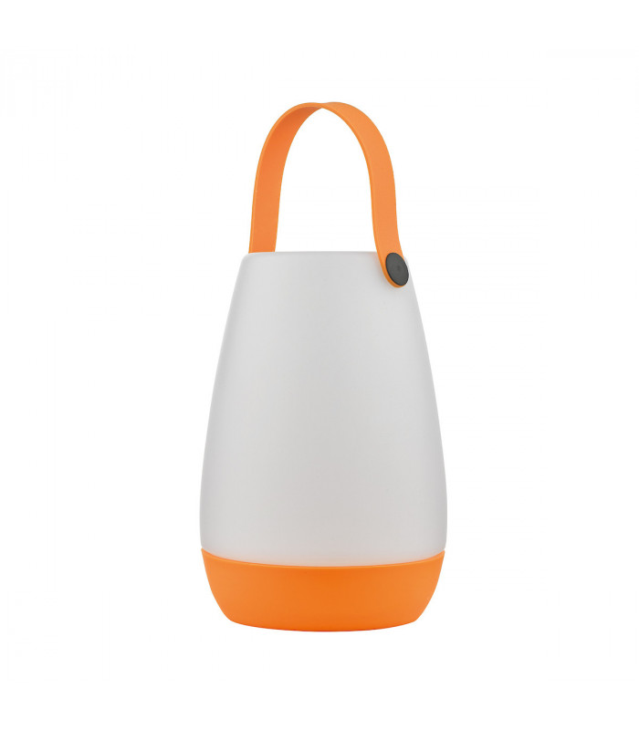 Portable BEPPE Table Lamp Opal Acrylic, Orange Base & Handle IP54 LED