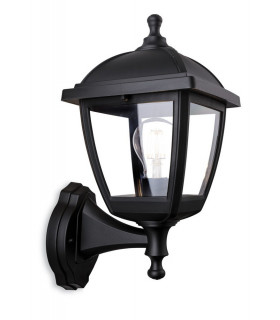 Outdoor Wall Lamp 4 Panel Black IP44, E27