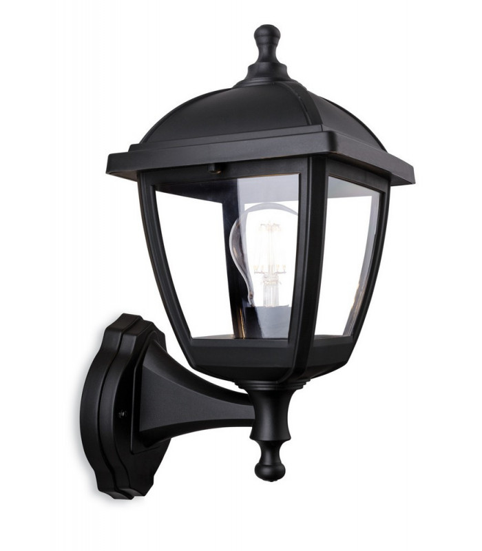 Outdoor Wall Lamp 4 Panel Black IP44, E27
