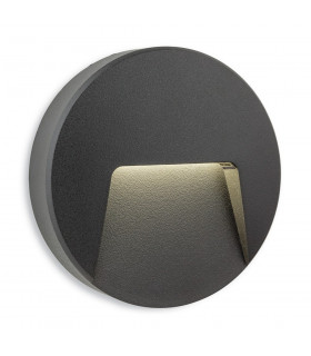 Outdoor Integrated LED Surface Mounted Wall & Step Light Round Graphite IP65