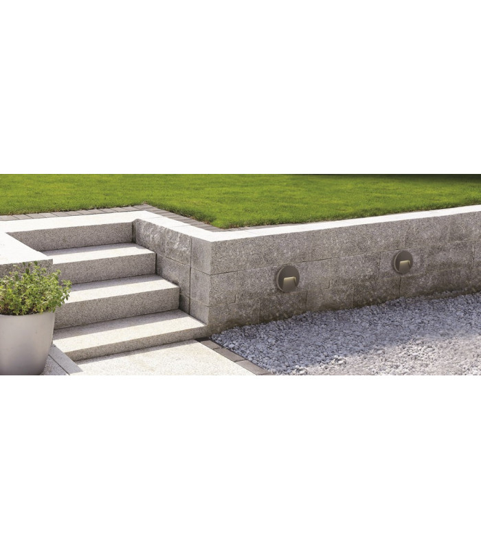 Outdoor Integrated LED Surface Mounted Wall & Step Light Round Graphite IP65
