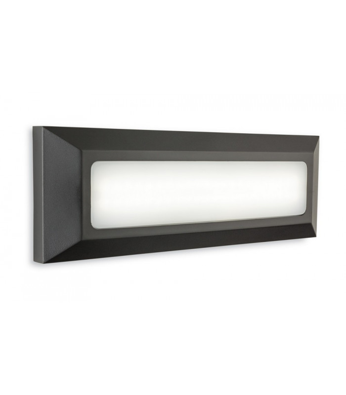 Outdoor Integrated LED Surface Mounted Wall & Step Light Rectangle Graphite IP65