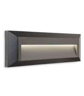 Outdoor Integrated LED Surface Mounted Wall & Step Light Rectangle Graphite IP65